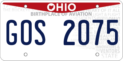 OH license plate GOS2075