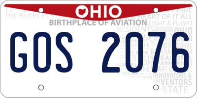 OH license plate GOS2076