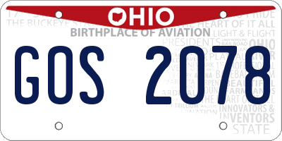 OH license plate GOS2078