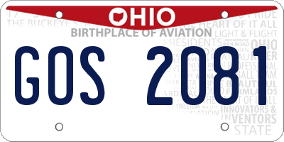 OH license plate GOS2081