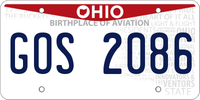 OH license plate GOS2086