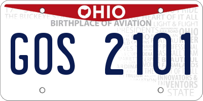 OH license plate GOS2101