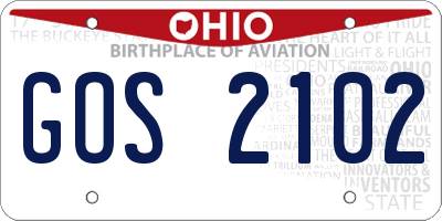 OH license plate GOS2102