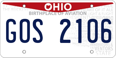 OH license plate GOS2106