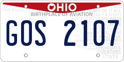 OH license plate GOS2107