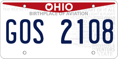 OH license plate GOS2108