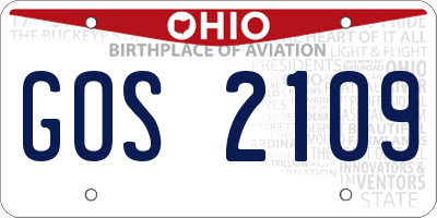 OH license plate GOS2109