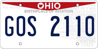 OH license plate GOS2110