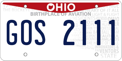 OH license plate GOS2111