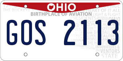 OH license plate GOS2113