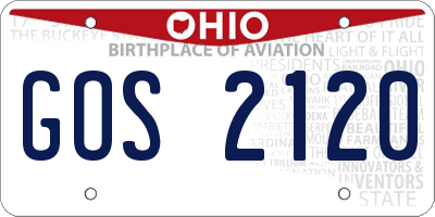 OH license plate GOS2120