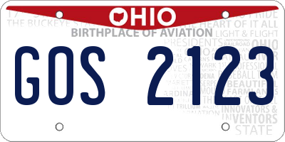 OH license plate GOS2123