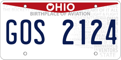 OH license plate GOS2124