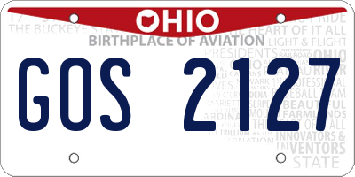 OH license plate GOS2127