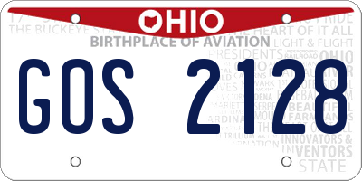 OH license plate GOS2128