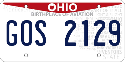 OH license plate GOS2129