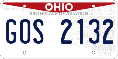 OH license plate GOS2132