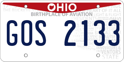 OH license plate GOS2133