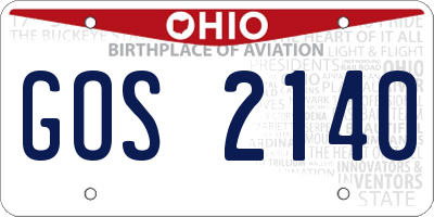OH license plate GOS2140