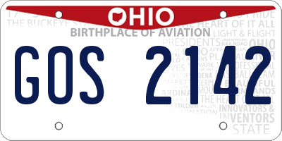 OH license plate GOS2142