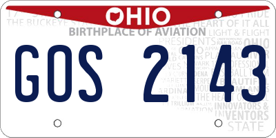OH license plate GOS2143