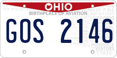 OH license plate GOS2146
