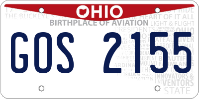 OH license plate GOS2155