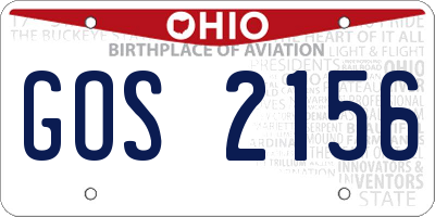 OH license plate GOS2156
