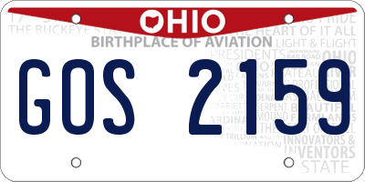 OH license plate GOS2159