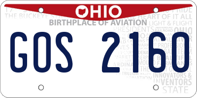 OH license plate GOS2160