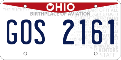 OH license plate GOS2161