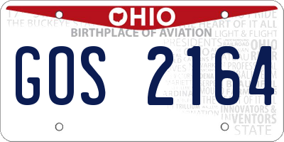OH license plate GOS2164