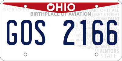 OH license plate GOS2166