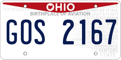 OH license plate GOS2167