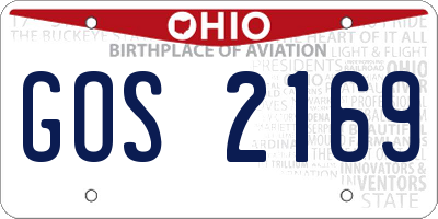 OH license plate GOS2169