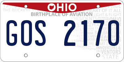 OH license plate GOS2170
