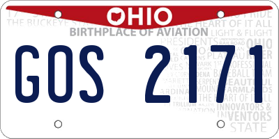 OH license plate GOS2171