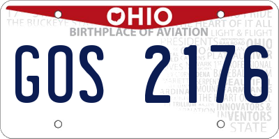 OH license plate GOS2176