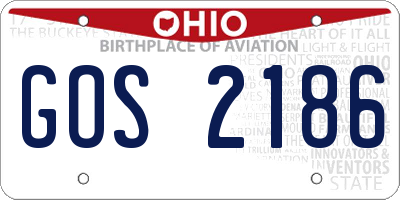 OH license plate GOS2186