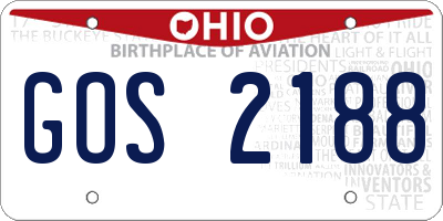 OH license plate GOS2188