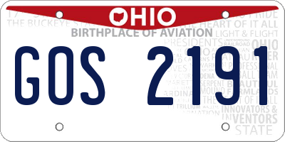 OH license plate GOS2191