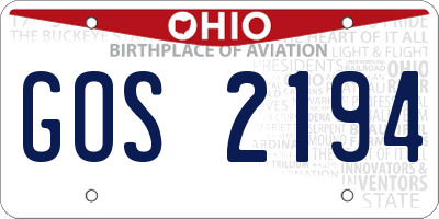 OH license plate GOS2194