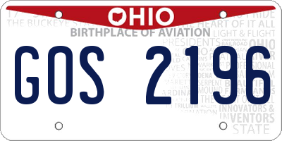OH license plate GOS2196