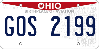 OH license plate GOS2199
