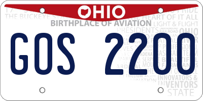 OH license plate GOS2200