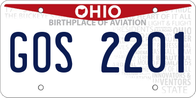 OH license plate GOS2201