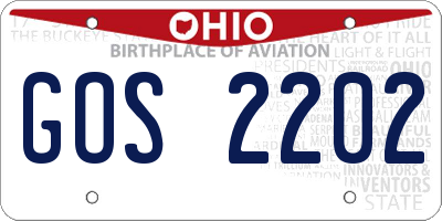 OH license plate GOS2202