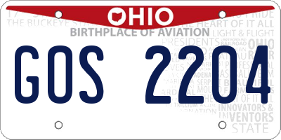 OH license plate GOS2204