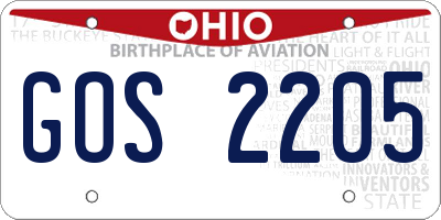 OH license plate GOS2205