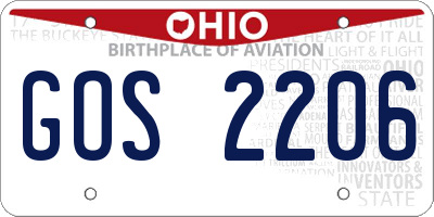 OH license plate GOS2206